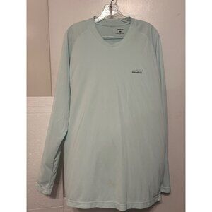 Patagonia XXL Men's Cool Blue Long Sleeve Shirt Quick Drying Ultralight